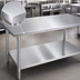 Thumbnail image #3 for 72 Inch x 24 Inch 16 Gauge Stainless Steel Top Work Table with Stallion Safety Edge and Galvanized Undershelf