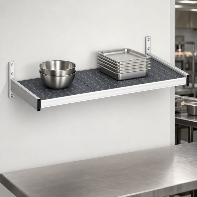 Product image #3 for Fermod Solid Wall-Mounted Shelving Unit with Removable Polymer Inserts, 47 Inch W x 18 Inch D