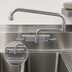 Thumbnail image #3 for BK Resources Evolution 8-Inch Splash-Mount Gooseneck Faucet, 8-Inch Centers, Stainless Steel