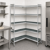 Thumbnail image #3 for Fermostock 5-Tier Corner Expansion Add-On Polymer Shelving Unit, 83 Inch H x 38 Inch W x 22 Inch D