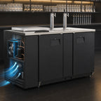 Thumbnail image #3 for Everest Refrigeration EBD3-CT Club Top Direct Draw Keg Refrigerator, 24 Cu. Ft., 3 Half-Barrel Keg Capacity, 2 Draft Towers, 68 in.