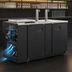 Thumbnail image #3 for Everest Refrigeration Two-Section Club Top Direct Draw Keg Refrigerator with 2 Draft Towers, 24 Cu. Ft., 3 Half-Barrel Kegs, 68-Inch Wide