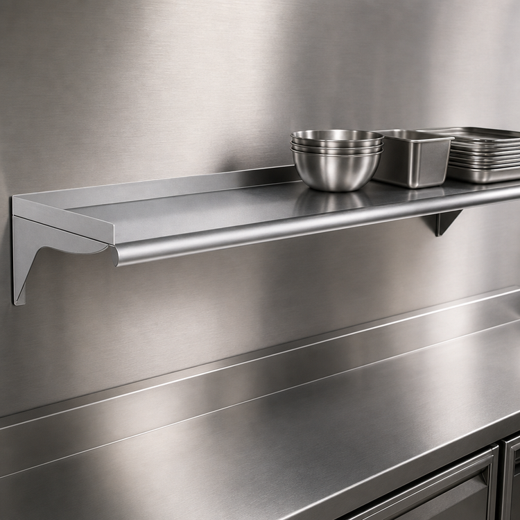 Product image #3 for Eagle Group 60-Inch Wall-Mounted Shelf, 10-Inch Deep, 14-Gauge 304 Stainless Steel