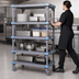 Thumbnail image #3 for Quantum Millenia 72 in. W x 24 in. D x 62 in. H Mobile Polymer Starter Shelving Unit with 4 Open Grid Shelves