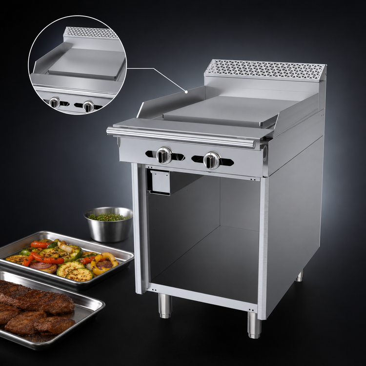 Product image #3 for Garland Cuisine Series 24-Inch Heavy-Duty Gas Plancha Top Range with Storage Base