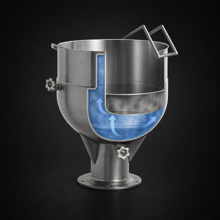 Product image #3 for Legion LP-60 60-Gallon Direct Steam Kettle, 2/3 Jacketed, Stationary Pedestal-Mounted