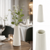 Thumbnail image #4 for 4-Inch White Fluted Ceramic Crimped Tower Bud Vase
