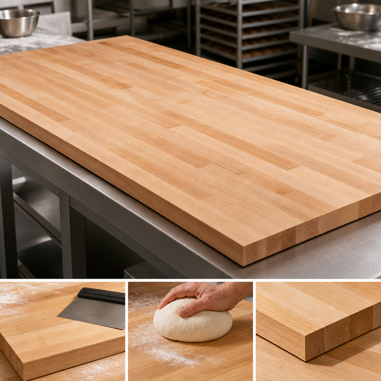 Product image #3 for John Boos Edge Grain Flat Top Wood Work Table Top, 168 x 42 x 2-1/4 Inches