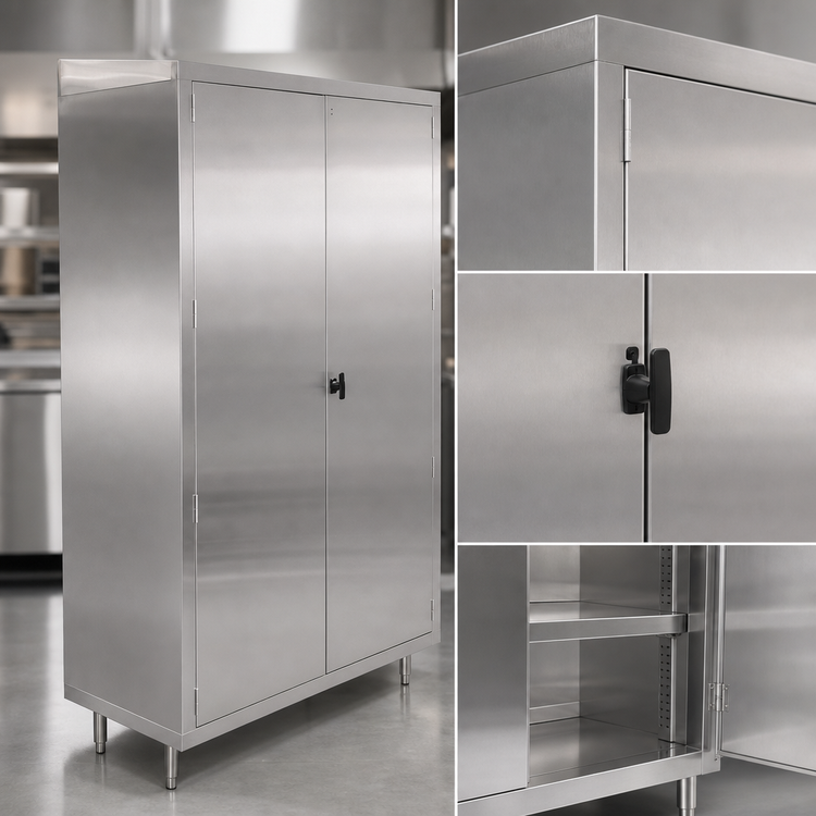 Product image #4 for John Boos Stainless Steel Underbar Storage Cabinet, 36W x 22-1/2D x 84H, 2 Hinged Locking Doors, 4 Adjustable Shelves