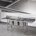Thumbnail image #3 for Eagle Group 314 Series 90-Inch Three-Compartment Sink with Left and Right Drainboards