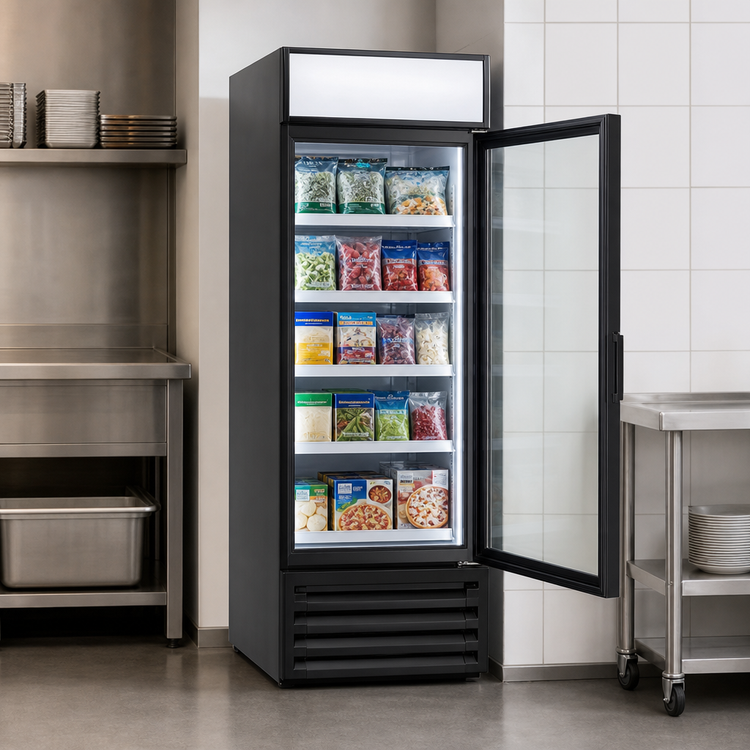 Product image #3 for Excellence TKOF-21 Glass Door Freezer Merchandiser, One Section, 27 Inch, 18.9 Cu. Ft., Bottom Mount Self-Contained