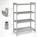 Thumbnail image #4 for Cambro Camshelving® Premium CPU213084VS4PKG Polymer Shelving Unit, 4-Shelf Vented & Solid, Stationary Starter, 21"D x 30"W x 84"H