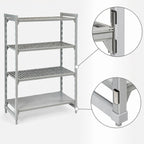 Thumbnail image #4 for Cambro Camshelving® Premium CPU213072VS4480 Polymer Shelving Unit, 30"W x 21"D x 72"H, Stationary 4-Tier Starter, 3 Vented + 1 Solid