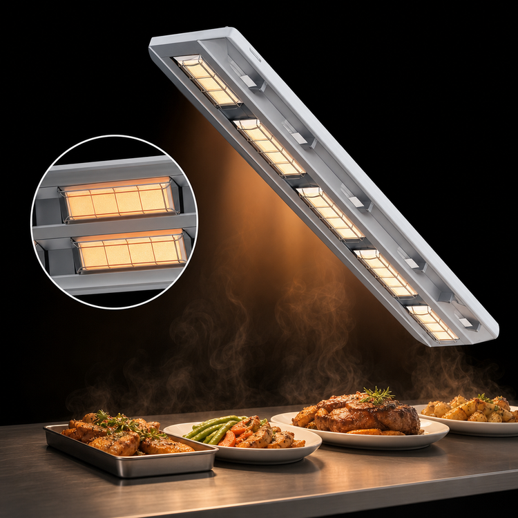 Product image #3 for Hatco Ultra-Glo 60-Inch Lighted Infrared Strip Heat Lamp Food Warmer with Double Ceramic Tile and Aluminum Housing