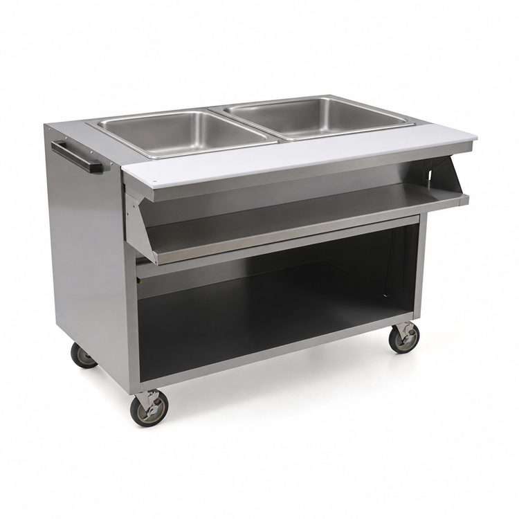 Product image #3 for Spec-Master Mobile Sealed Well Electric Hot Food Table with (2) 12" x 20" Wells, 208V
