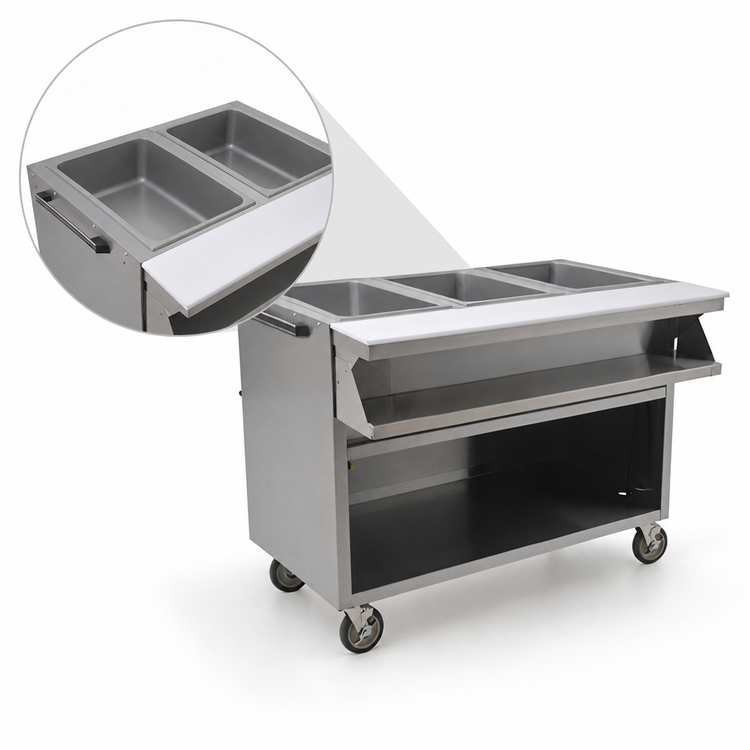 Product image #3 for Spec-Master 33-Inch Electric Sealed Well Hot Food Table with Open Front Cabinet Base, 2 Wells