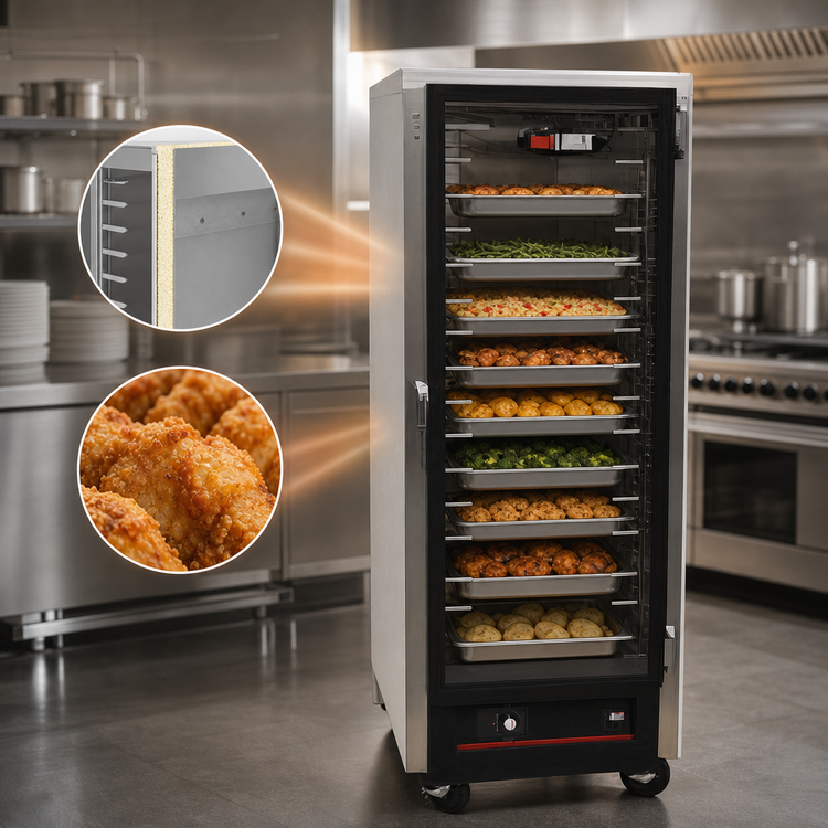 Product image #3 for hotLOGIX HL3-8 1/2-Height Insulated Heated Holding Cabinet, 16 Half-Size or 8 Full-Size Pan Capacity