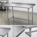 Thumbnail image #3 for Advance Tabco Special Value Series 72-Inch x 36-Inch Open Base Stainless Steel Work Table with 1-1/2-Inch Rear Backsplash