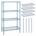 Thumbnail image #3 for Quantum Stationary Wire Shelving Starter Kit, 54 x 18 x 86 Inches, 4 Shelves, Gray Epoxy Antimicrobial Finish