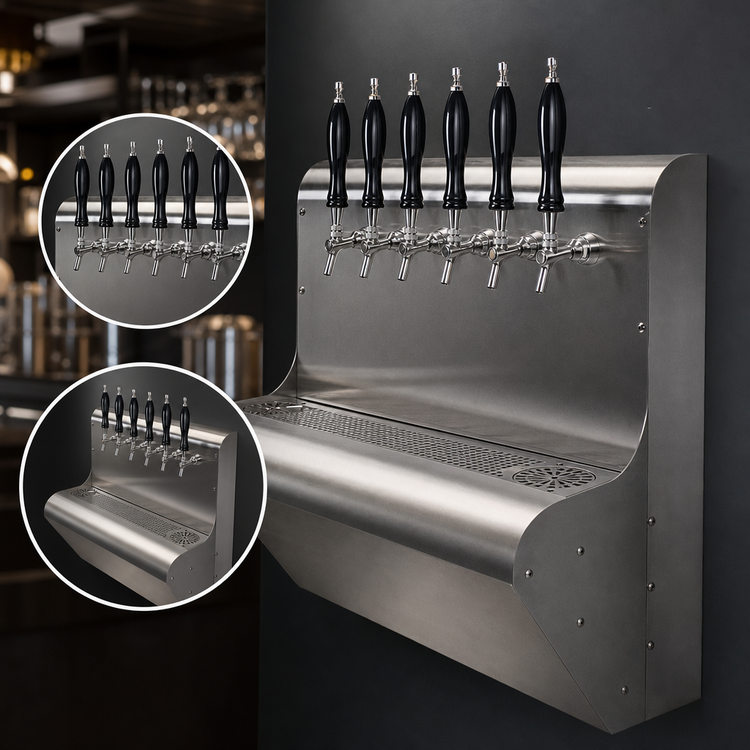 Product image #3 for Perlick 6-Faucet Wall-Mounted Air-Cooled Modular Draft Beer Dispensing Tower
