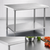 Thumbnail image #3 for 72 Inch x 18 Inch Stainless Steel Flat Top Work Table with Undershelf