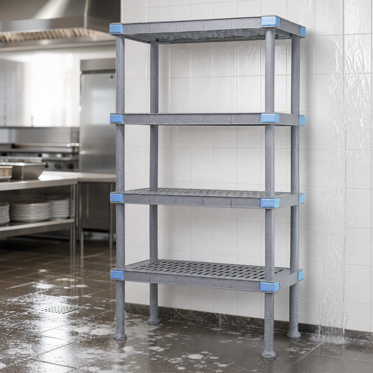 Product image #3 for Quantum Millenia 5-Shelf Polymer Starter Shelving Unit, 54W x 24D x 74H, Gray