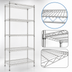 Thumbnail image #3 for Eagle Group 5-Tier Wire Starter Shelving Unit, 36W x 21D x 86H, Stainless Steel Finish