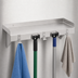 Thumbnail image #3 for Advance Tabco Wall-Mounted Stainless Steel Utility Shelf with 2 Mop Holders and 3 Rag Hooks, 24 x 8 Inches