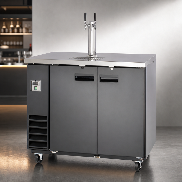 Product image #3 for Maxx Cold X-Series Two-Section Freestanding Keg Cooler with Single Tower and Dual Faucets, 10.5 Cu. Ft.