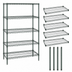 Thumbnail image #3 for Quantum 60-Inch Wide x 21-Inch Deep x 86-Inch High Green Epoxy Coated 5-Shelf Wire Shelving Starter Kit