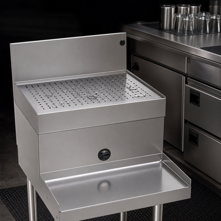 Product image #3 for Glastender 18-Inch Freestanding Stainless Steel Underbar Blender Station with Drainboard Top