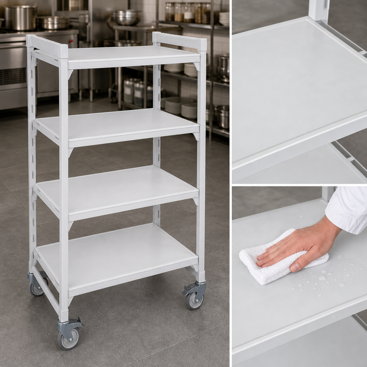 Product image #4 for Cambro Camshelving Premium High Density 4-Shelf Solid Mobile Starter Unit, 24" x 54" x 75-1/4"