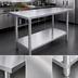 Thumbnail image #3 for Omcan USA Stainless Steel Work Table with Undershelf, 48 x 30 x 34 Inches