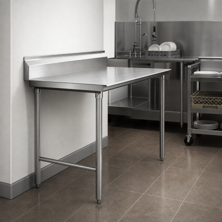 Product image #3 for Eagle Group Straight Clean Dish Table, 60 x 30 Inches, Left-to-Right, 16/430 Stainless Steel Top