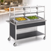 Thumbnail image #3 for Ice Cooled Mobile Cold Food Serving Counter with Stainless Steel Top, 2-Pan Capacity