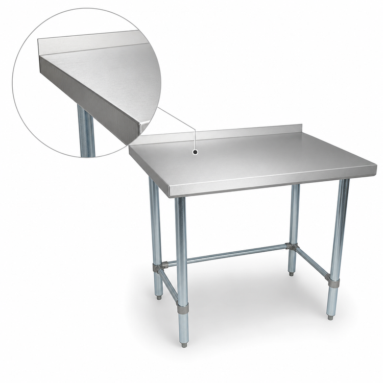 Product image #3 for BK Resources 30" x 30" Stainless Steel Open Base Riser Top Work Table with Galvanized Legs