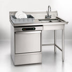 Thumbnail image #3 for Eagle Group UDT-5L-16/4 Soiled Dish Table, 60 in, Left Dishwasher/Right Sink, 20 x 20 x 5 in Sink, 8 in Backsplash