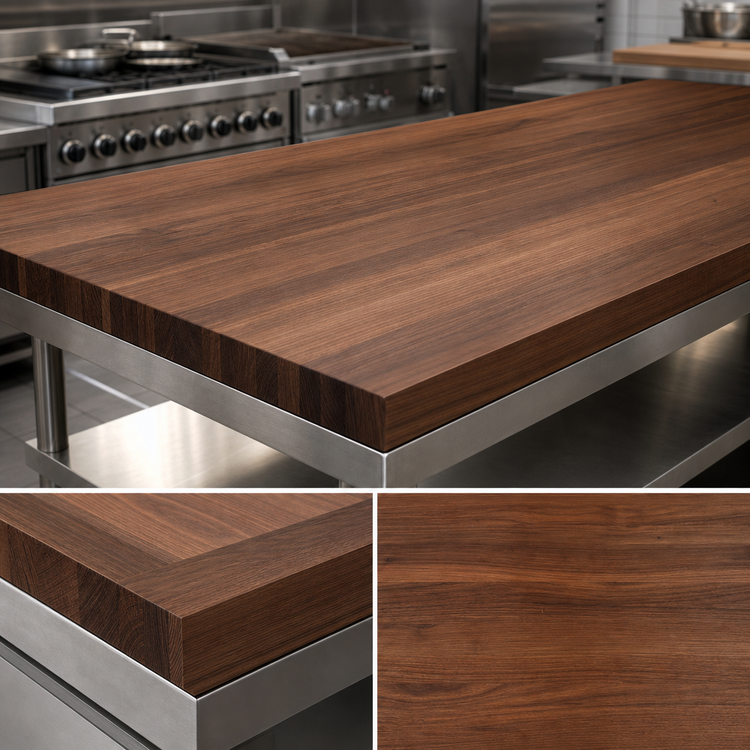 Product image #3 for Boos Block American Black Walnut Kitchen Countertop, 96 x 48 x 2-1/4 Inches, Penetrating Oil Finish