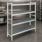 Thumbnail image #3 for Fermod Fermostock 4R31C71 4-Tier Starter Shelving Unit with Removable Polymer Inserts, Gray Anodized Aluminum, 31 W x 22 D x 71 H