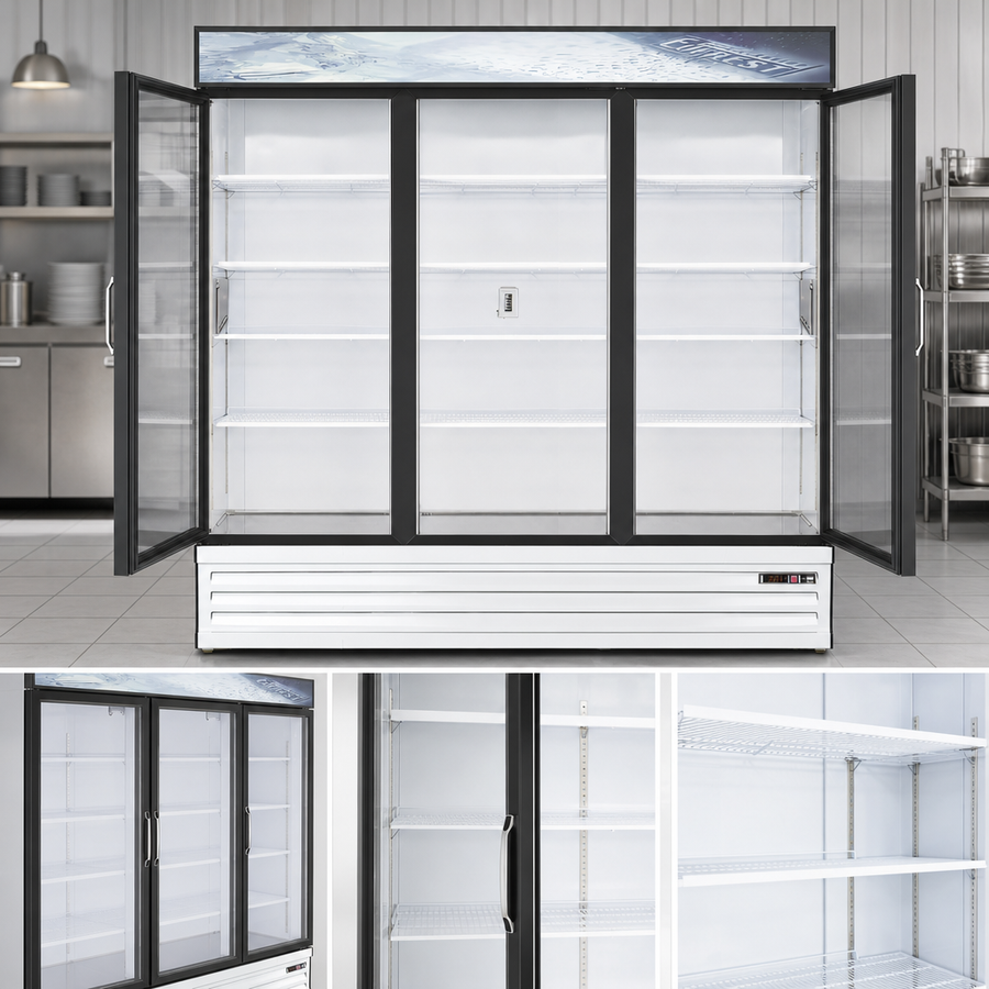 Three-Section Glass Door Design