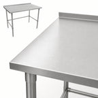 Thumbnail image #3 for John Boos Stallion ST6R1.5-3648SBK 48 x 36-Inch Stainless Steel Work Table, 16-Gauge 300 Series Top, 1-1/2-Inch Rear Backsplash, Open Base