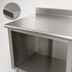 Thumbnail image #3 for Advance Tabco 48 Inch x 24 Inch 14 Gauge 304 Stainless Steel Work Table with 5 Inch Backsplash and Open Front Cabinet Base