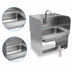Thumbnail image #3 for John Boos Pro-Bowl Wall-Mount Hand Sink with 14 x 10 x 5-Inch Bowl, Single Knee Valve, Gooseneck Spout and Side Splashes