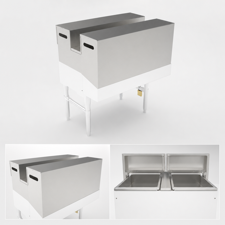 Product image #3 for John Boos Double 24-Inch Speed Rail Locking Cover, 18/300 Stainless Steel