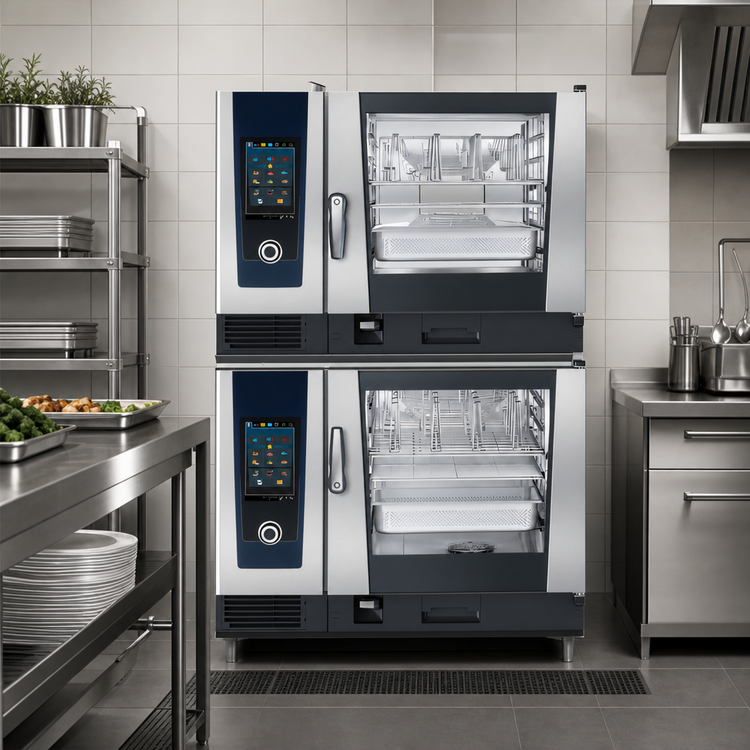 Product image #3 for RATIONAL iCombi Pro Double-Stack 6-Full Size Electric Combi Oven Package with AutoDose, 208/240V, 3-Phase