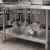 Thumbnail image #3 for Advance Tabco UB-30 Leg-Mounted Stainless Steel Pot Rack with 6 Double-Prong Hooks