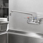 Thumbnail image #3 for Krowne Silver Series 10-410L Splash-Mounted Commercial Faucet, 10-Inch Swing Spout, 4-Inch Centers, Chrome, Low-Lead Case of 20