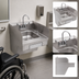 Thumbnail image #3 for John Boos Pro-Bowl ADA Wall-Mount Stainless Steel Hand Sink with Side Splashes, Faucet, and Dispensers