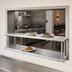 Thumbnail image #3 for BK Resources 72 Inch Double Tier Wall-Mounted Pass-Through Shelf with 304 Stainless Steel Top