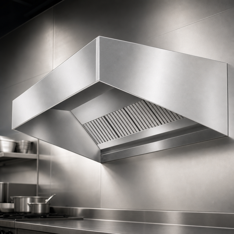 Product image #3 for Eagle Group SpecAir HES96-120 120-Inch Wall Type Exhaust-Only Commercial Kitchen Hood with Short Front